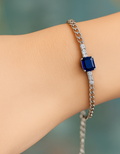 Aurelia Sapphire Radiance Tennis Bracelet ( Square Stone )