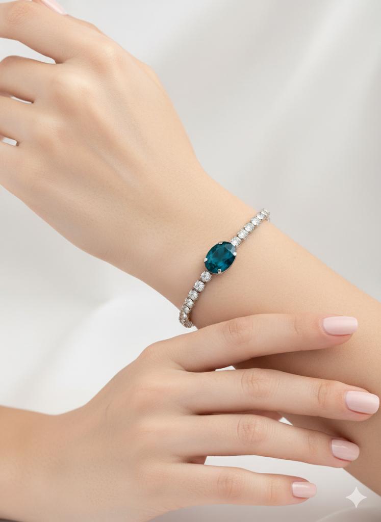 Luxe Silver Tennis Bracelet ( Round Cut )