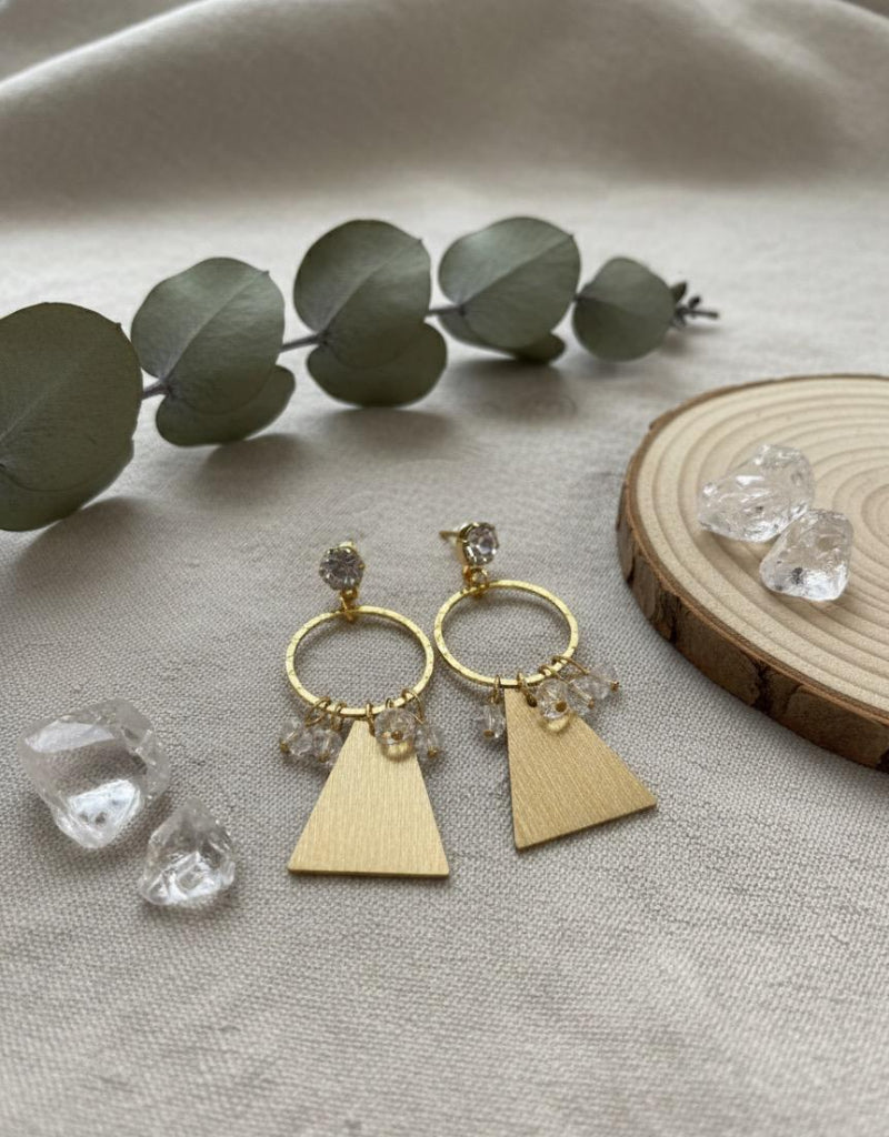 Golden Aurora Geo-Charm Earrings
