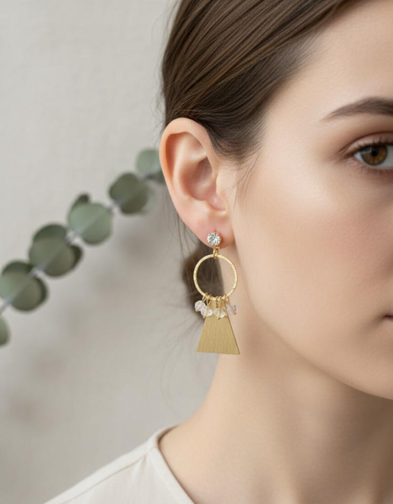 Golden Aurora Geo-Charm Earrings