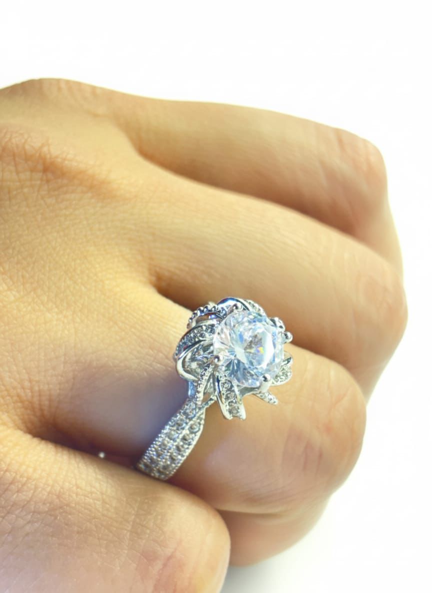 Celestia Crown Solitaire Ring