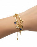 Celestia Luxe Sapphire Charm Layered Bracelet