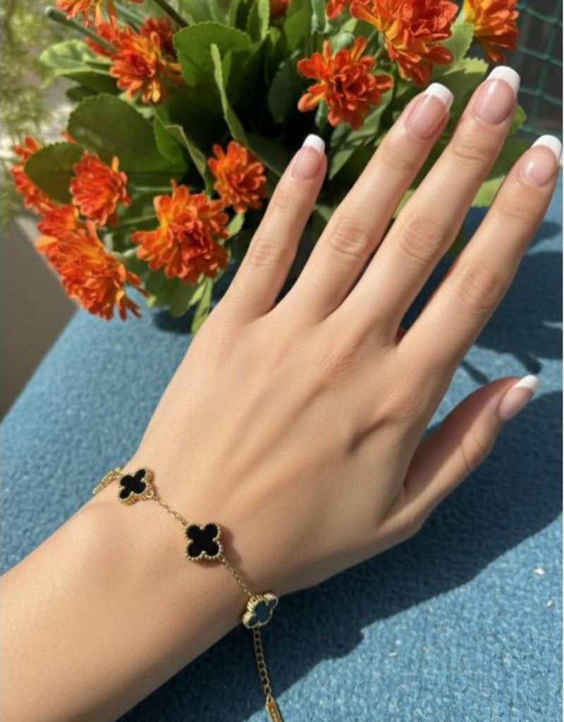 Crimson Clover Gold Charm Bracelet