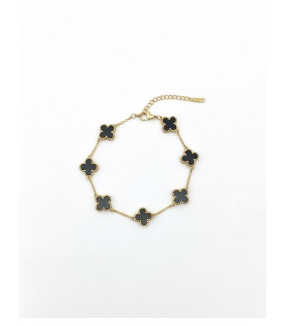 Crimson Clover Gold Charm Bracelet