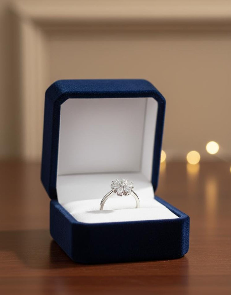 Crystal Blossom Sterling Ring