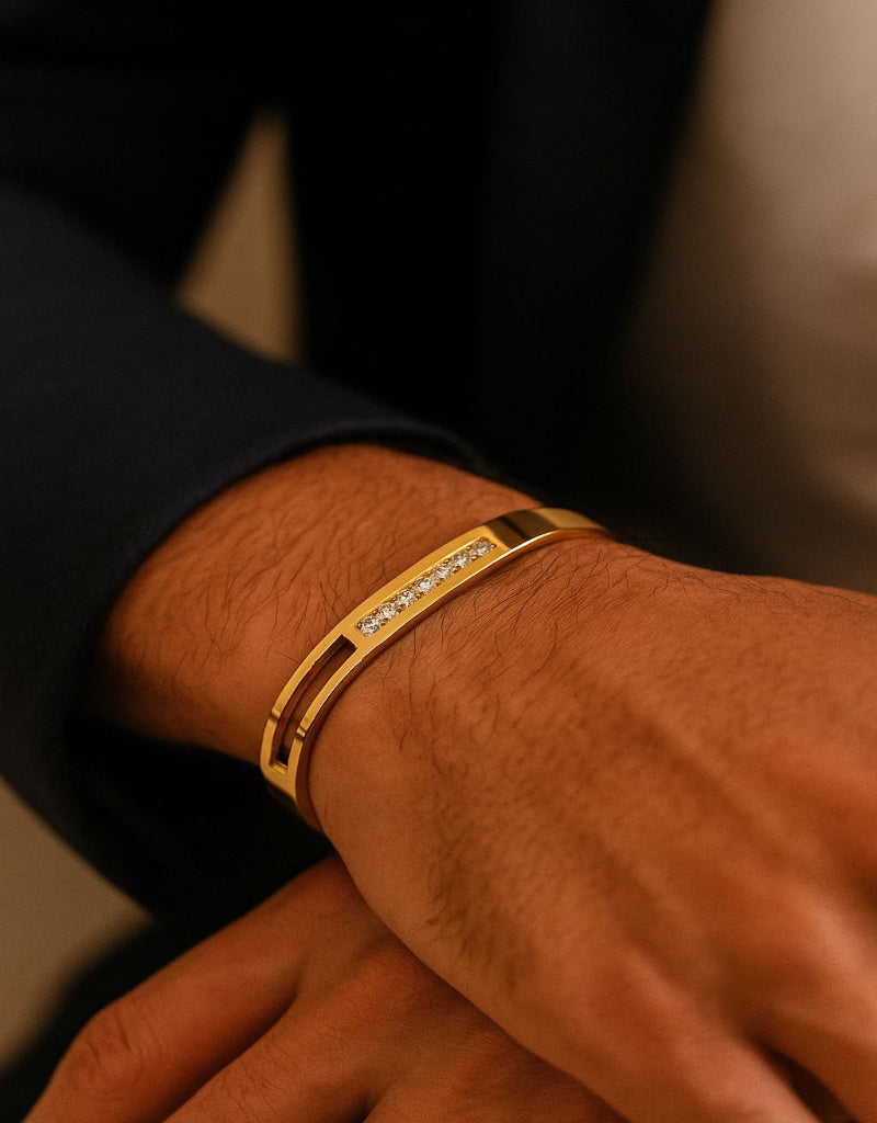 Golden Enigma Men’s Geometric Bracelet