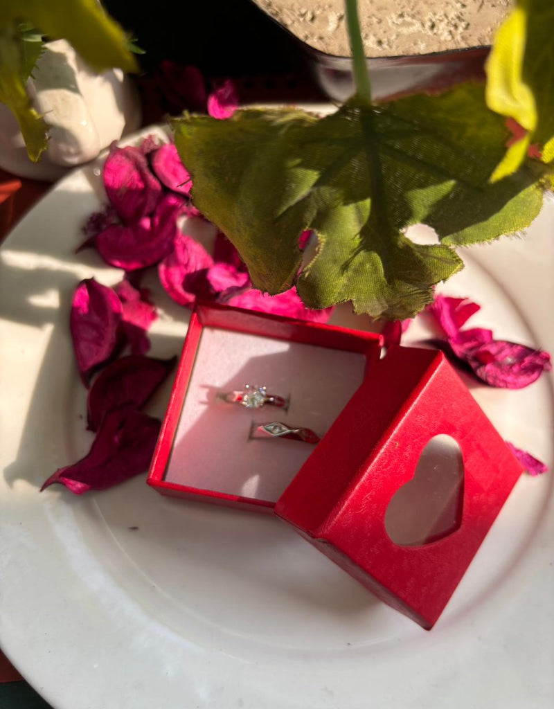 Royal Bond “His Queen • Her Queen” Silver Couple Ring Set