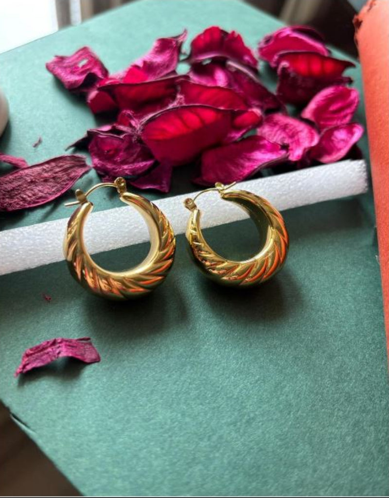 Lustra Braided Gold Hoop Earrings