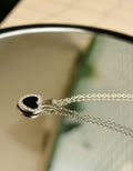 Luna Noir Heart Pendant & Stud Earrings Set