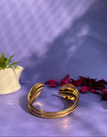 Golden Petal Embrace Cuff Bracelet