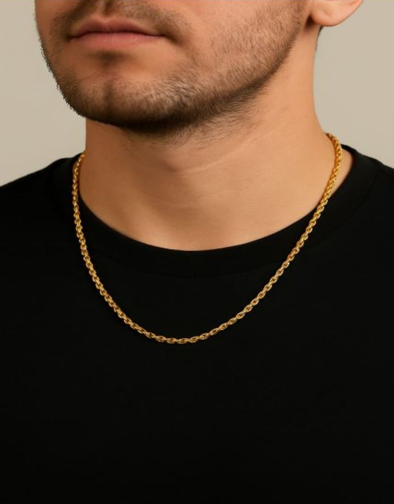 Regal Twist Men’s Gold Rope Chain – Elite Luxe Edition