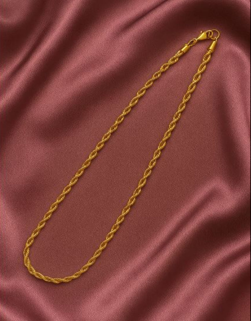 Regal Twist Men’s Gold Rope Chain – Elite Luxe Edition