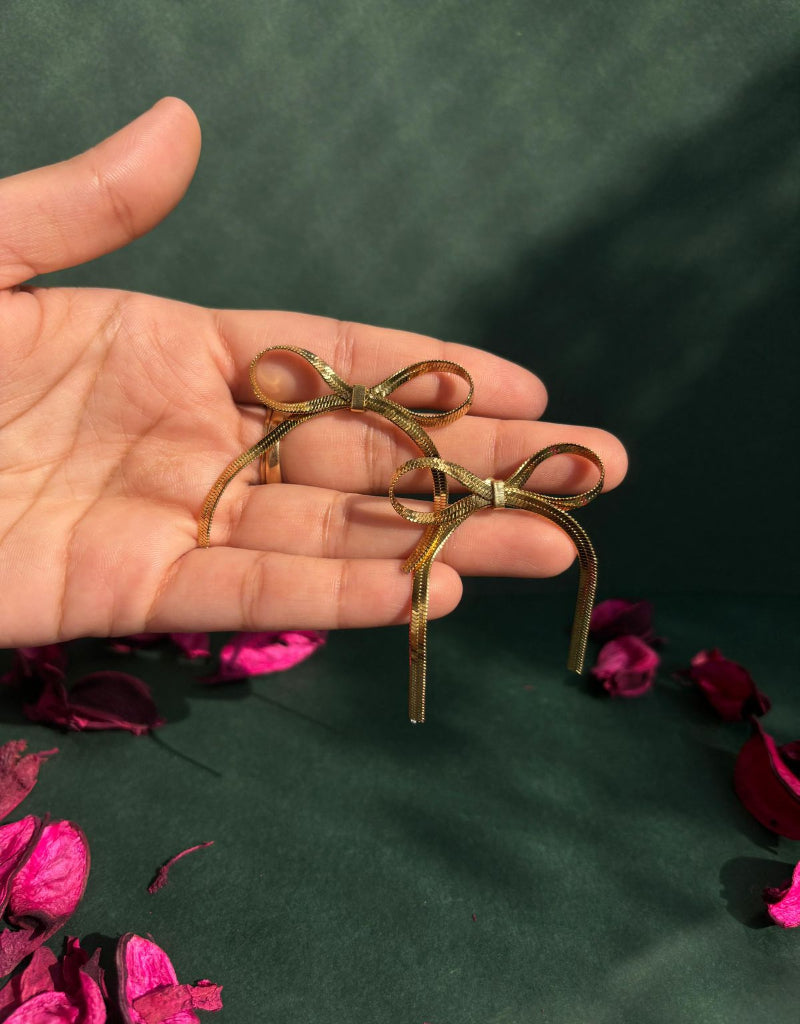 Golden Ribbon Luxe Earrings