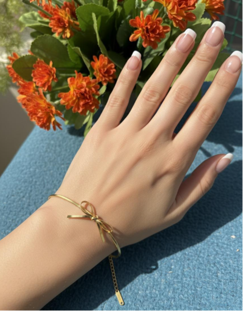 Golden Ribbon Charm Bracelet