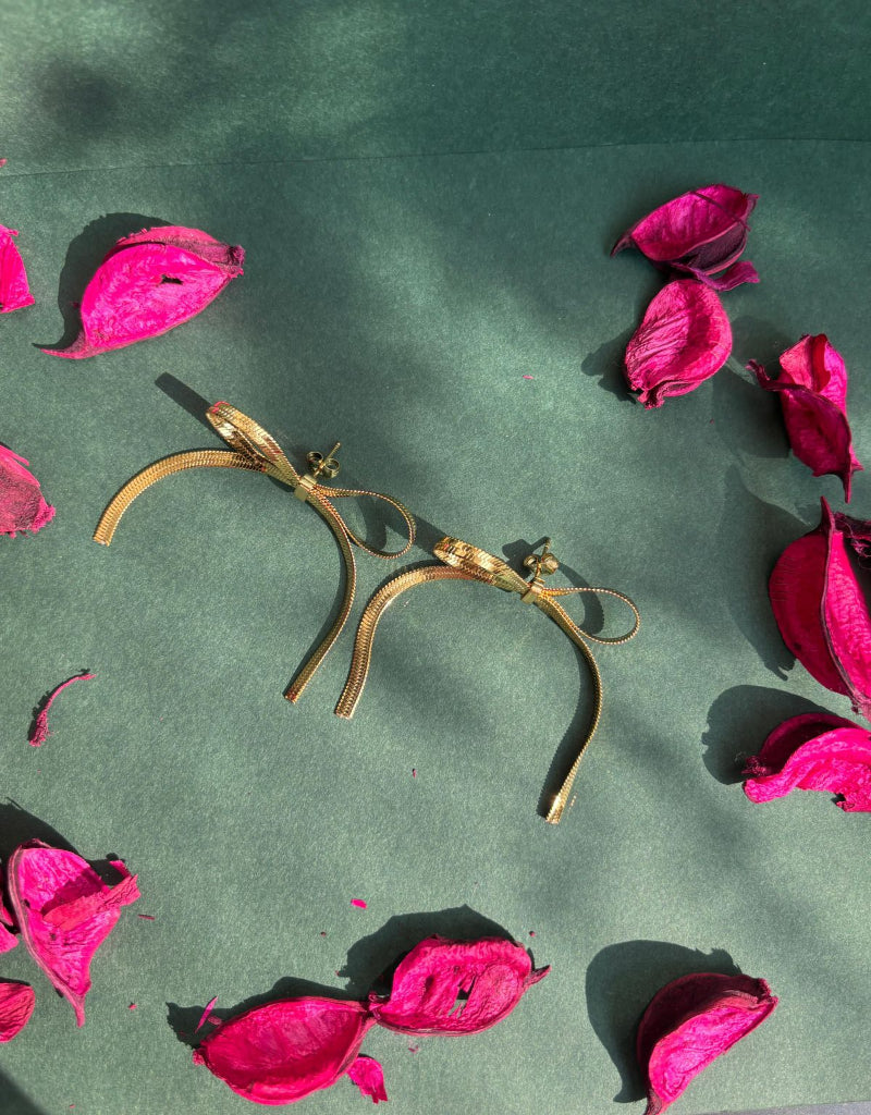 Golden Ribbon Luxe Earrings