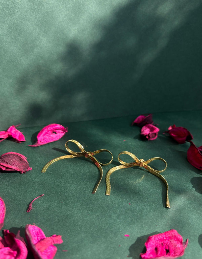 Golden Ribbon Luxe Earrings