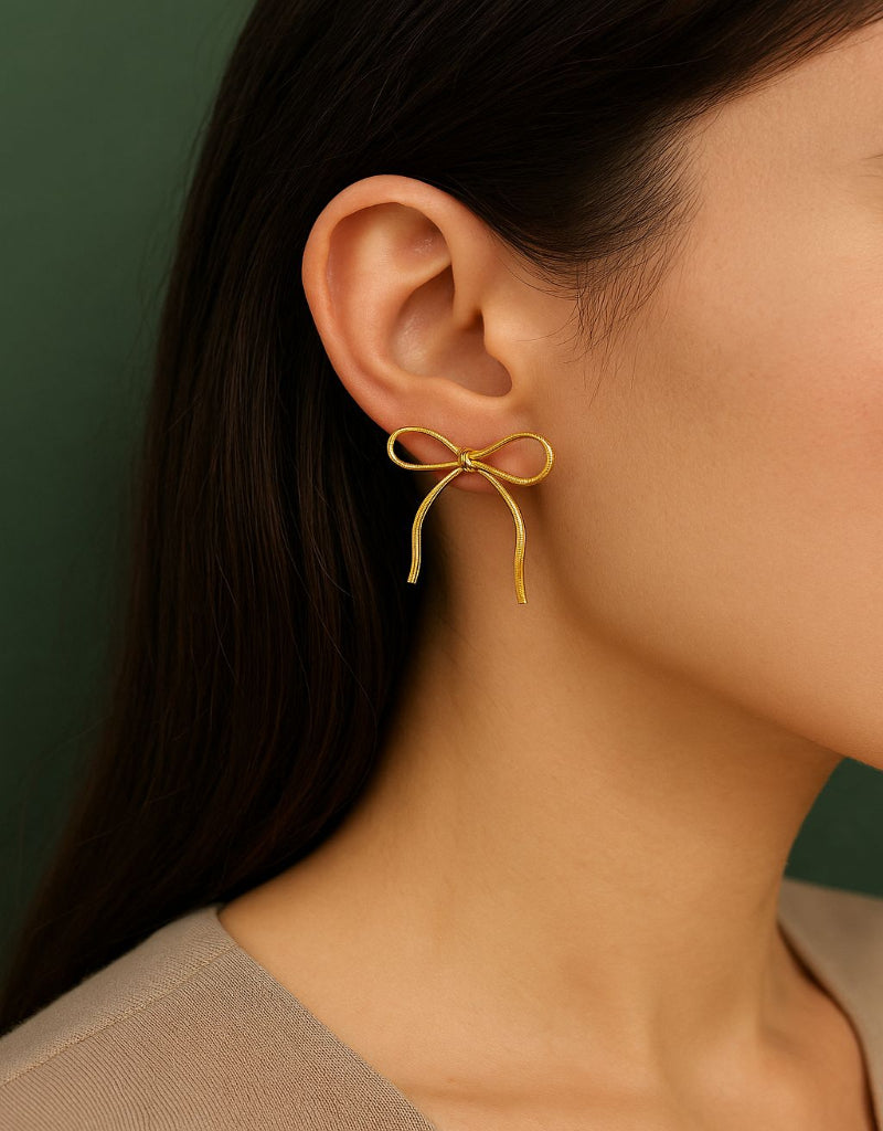 Golden Ribbon Luxe Earrings