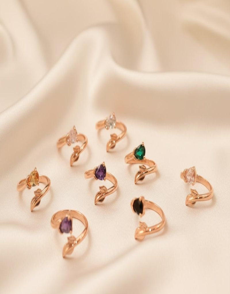 Scarlet Bloom Adjustable Gem Ring