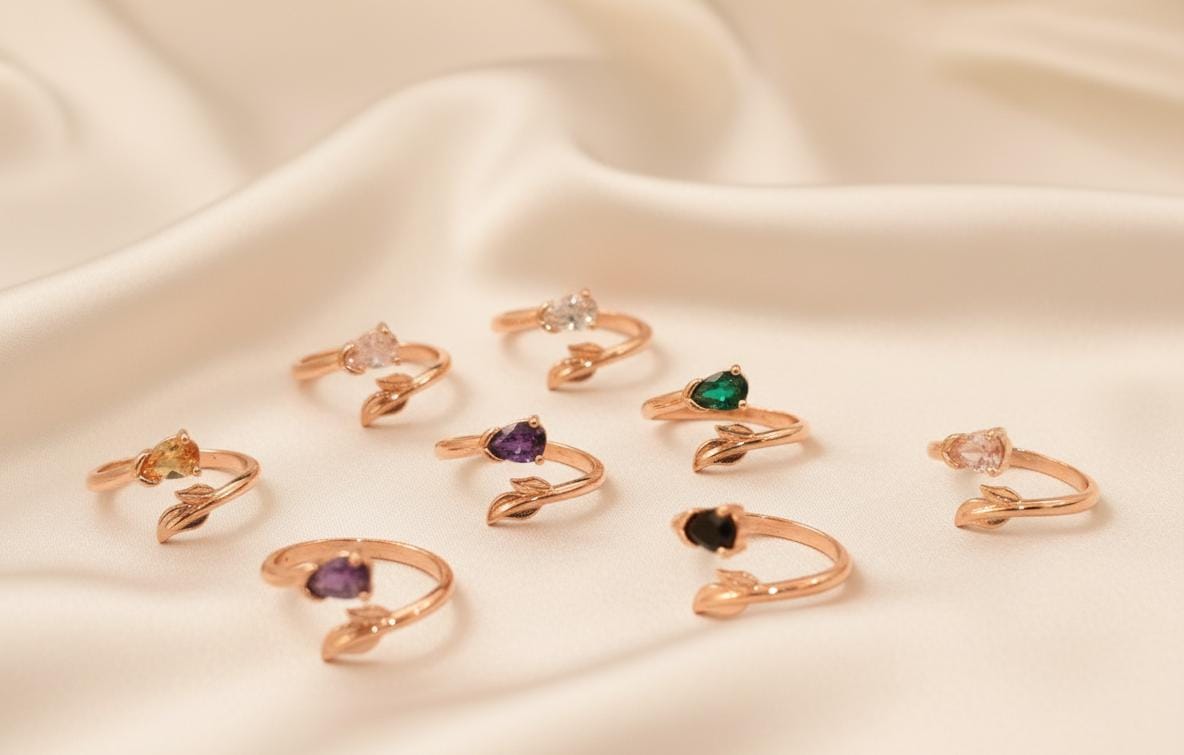 Scarlet Bloom Adjustable Gem Ring