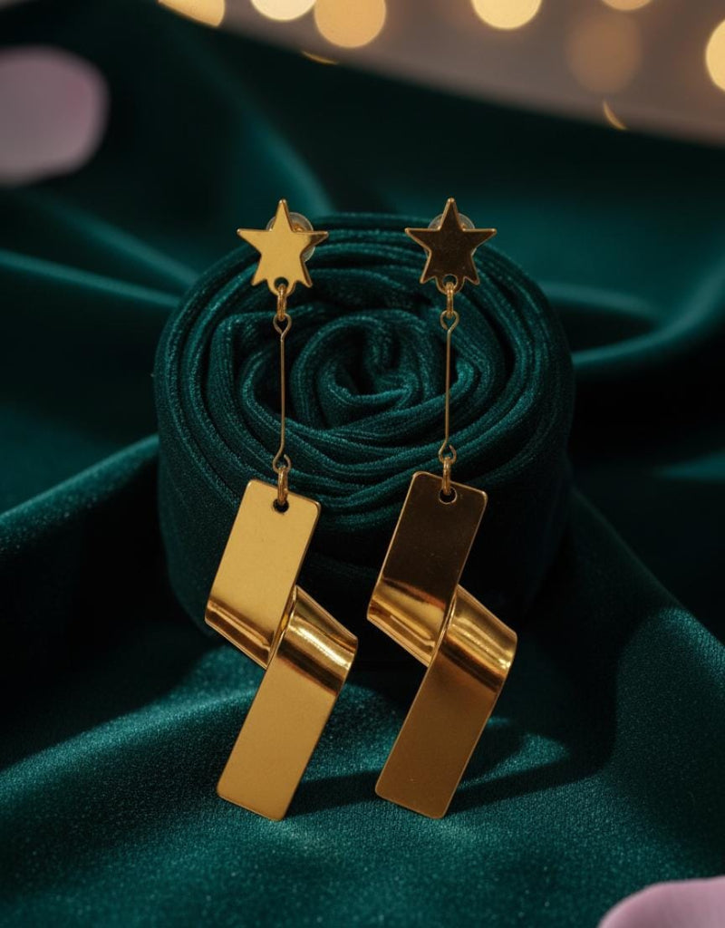Starlit Twist Luxe Gold Earrings