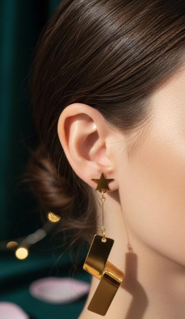 Starlit Twist Luxe Gold Earrings