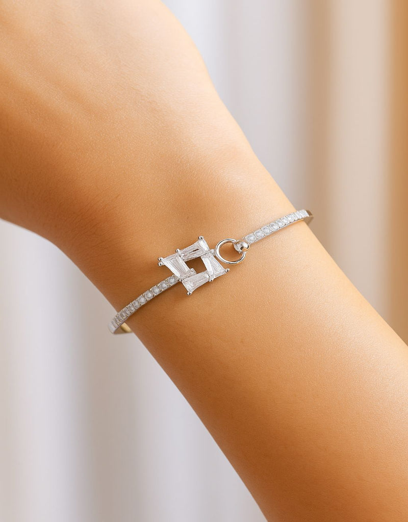 TZ Luminous Grace Baguette Zirconia Bangle