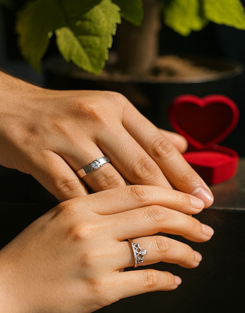 Eternal Bond Silver Couple Ring Set